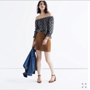 Madewell Suede Zip Mini Skirt